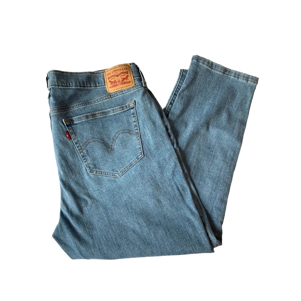 Levis Boyfriend Women Size 33 Medium Wash Straight Leg Stretch Blue Jeans EUC